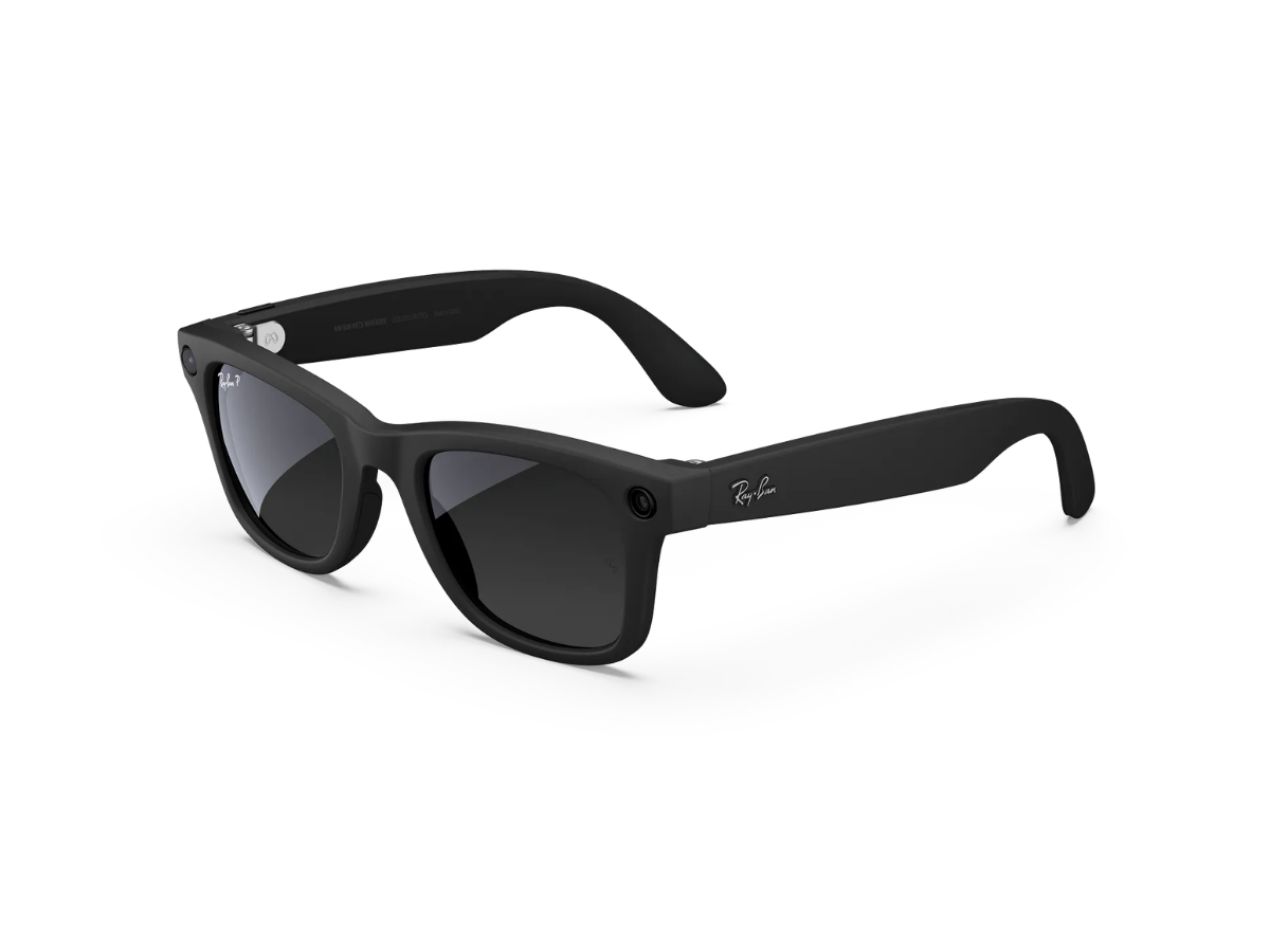 Meta Ray-Ban sunglasses on a white background.