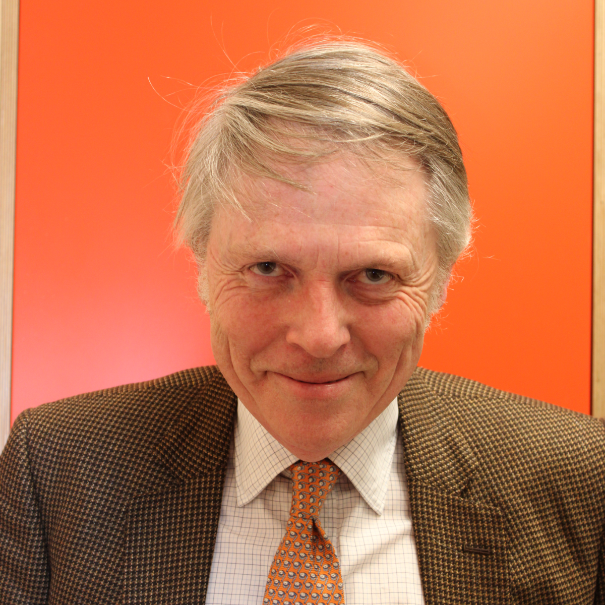 A man with a tweed suit and tie