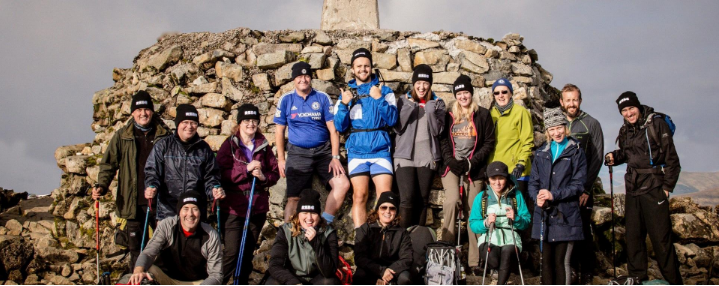 A group completing a walking challengeam