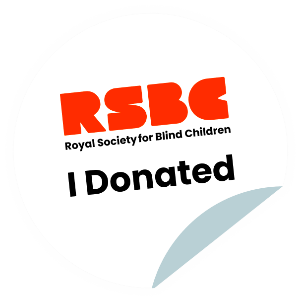 A graphic of a sticker. On the sticker is the RSBC logo with the writing 'I donated'.
